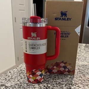 30oz Red Stanley Tumbler with Dragon Design (NWT)